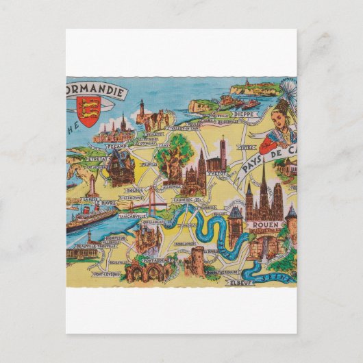 Normandie alte Karte (Vorderseite)