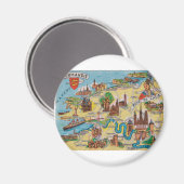 Normandie Alte Karte Magnet (Vorderseite/Rückseite)