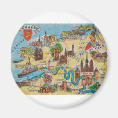 Normandie Alte Karte Magnet (Vorne)