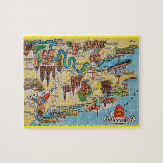 Normandie alte Karte Puzzle (Horizontal)