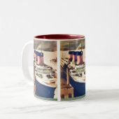 Normandie an NYC Zweifarbige Tasse (Vorderseite Links)