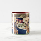 Normandie an NYC Zweifarbige Tasse (Mittel)