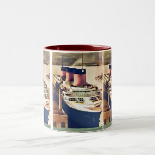 Normandie an NYC Zweifarbige Tasse