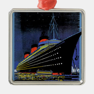 Normandie bei Nacht Silbernes Ornament
