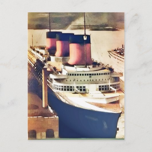 Normandie bei NYC Postkarte (Vorderseite)