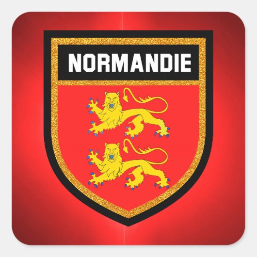 Normandie-Flagge Quadratischer Aufkleber (Vorderseite)