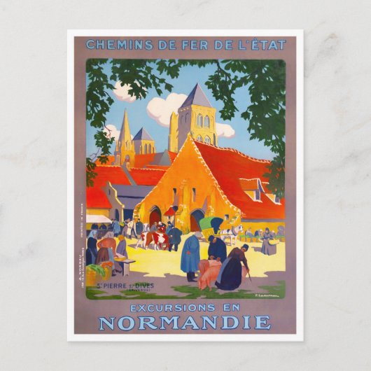 Normandie Frankreich Vintage Reise Postkarte (Vorderseite)