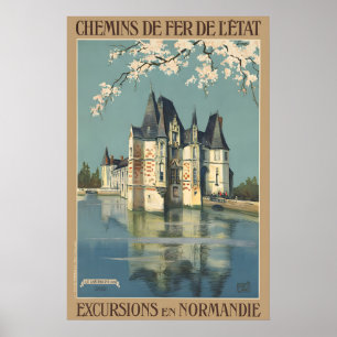 Normandie Französischer Reiseplakat Poster