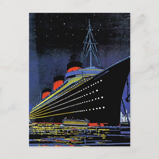 Normandie in der Nacht Postkarte (Vorderseite)