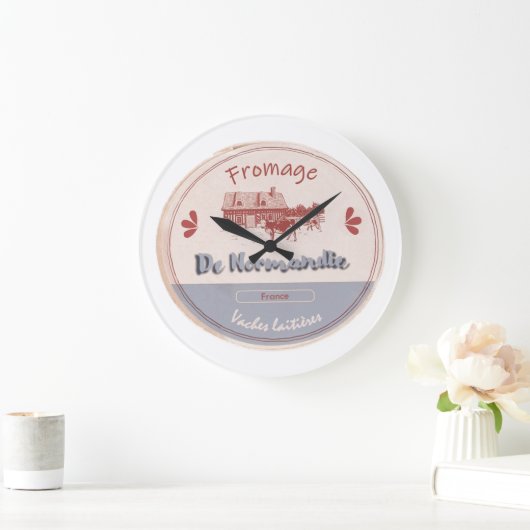Normandie-Käse Große Wanduhr (Zuhause)