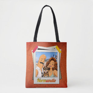 Normandie Kek und Ina - Korkeffekt-Geschenk Tasche