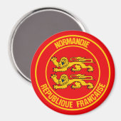 Normandie Round Emblem Magnet (Vorderseite/Rückseite)