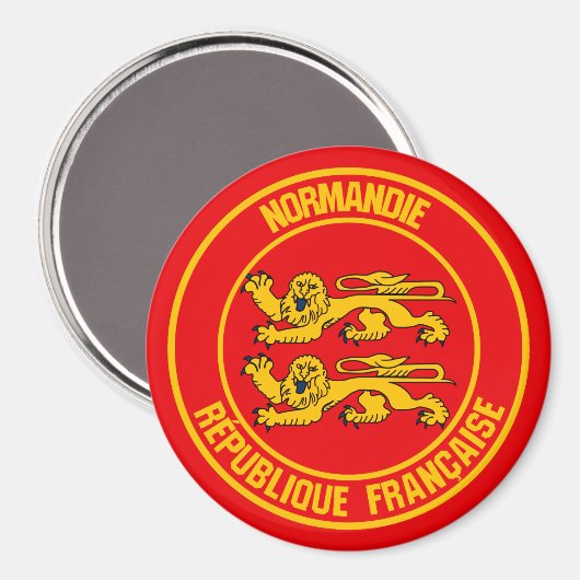 Normandie Round Emblem Magnet (Vorderseite/Rückseite)
