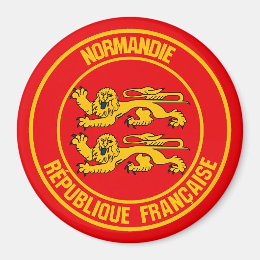 Normandie Round Emblem Magnet (Vorne)