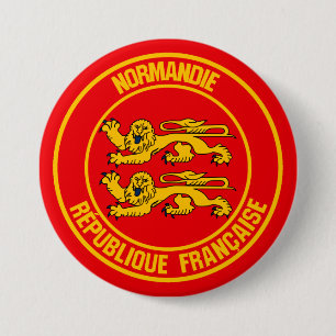 Normandie rundes Emblem Button
