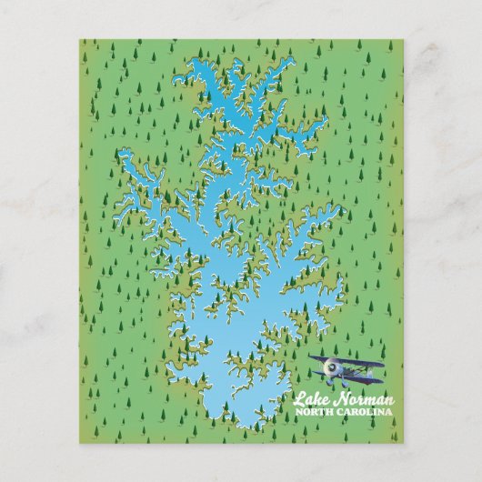 Normandie Süd Carolina Retrokarte Poster Flyer (Vorne)