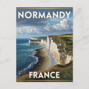Normandieküste Frankreich Dramatische Atlantische  Postkarte
