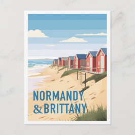 Normandy and Brittany France Art Vintage Travel Postkarte