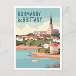 Normandy and Brittany vintage Travel Postkarte
