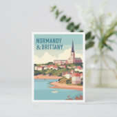 Normandy and Brittany vintage Travel Postkarte (Stehend Vorderseite)