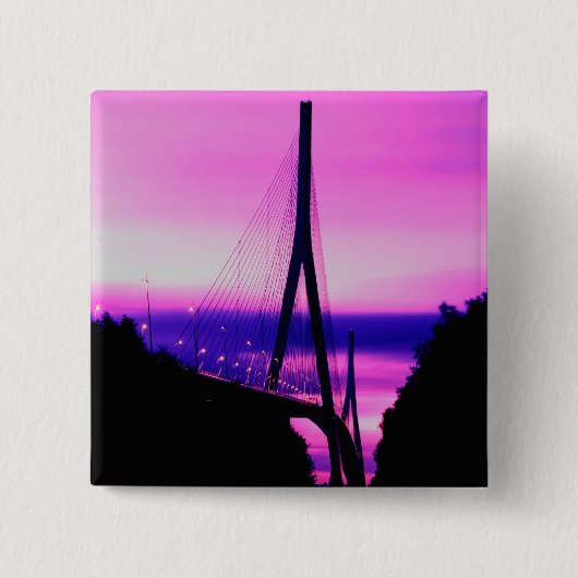 Normandy Bridge, Le Havre, Frankreich 2 Button (Vorderseite)