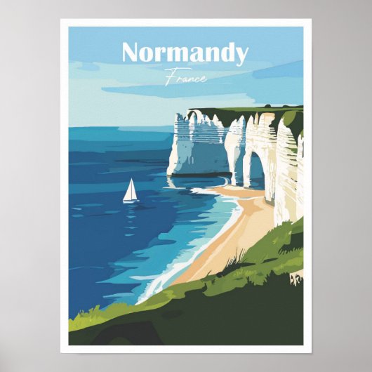 Normandy France Artwork Travel Place Illustration Poster (Vorne)