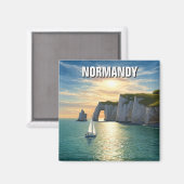 Normandy France Étretat Cliffs Magnet (Vorderseite/Rückseite)