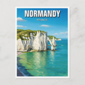 Normandy France Étretat Cliffs Postkarte (Vorderseite)