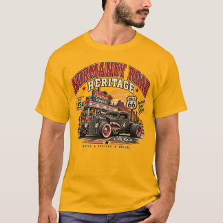 Normandy Road Heritage Route 66 Hot Rod Herren T-S T-Shirt