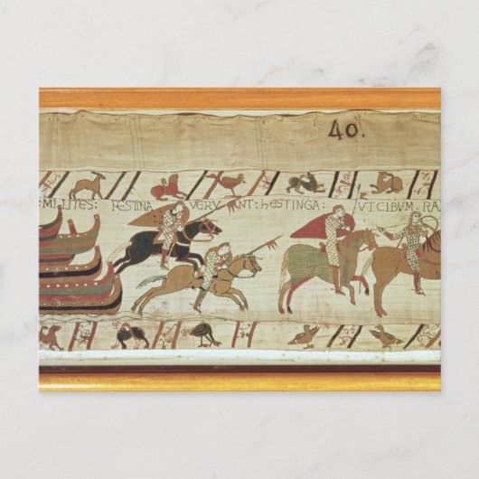 Normannen gehen in Pevensey und den Rittern aus Postkarte (Vorderseite)