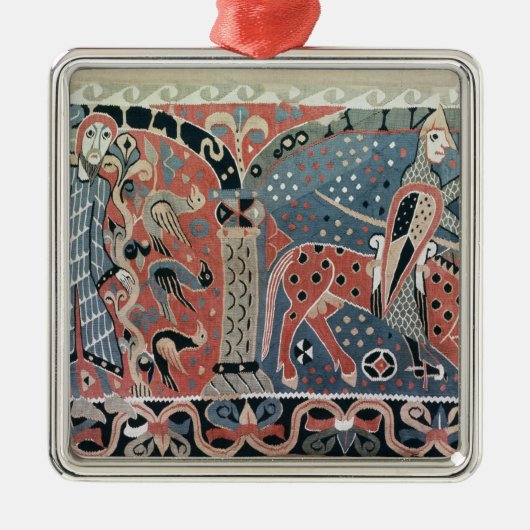 Normannischer Kavalier auf einem Piebaldpferd Silbernes Ornament (Vorne)