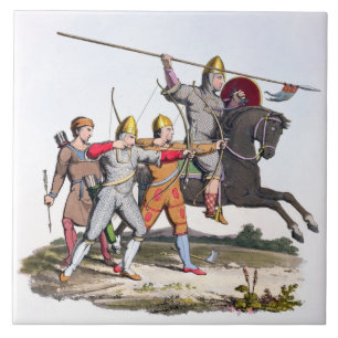 Normannischer Ritter und Bogenschützen, 1066, 'vo Fliese