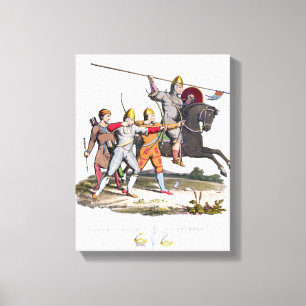 Normannischer Ritter und Bogenschützen, 1066, 'vo Leinwanddruck