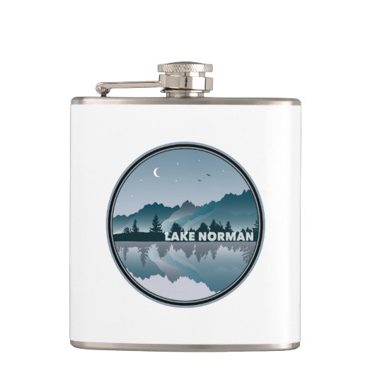 Normannischer See Nord-Carolina-Reflektion Flachmann (Vorderseite)