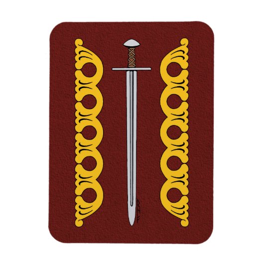 Normannisches Mittelalter - Schwert und dekorative Magnet (Vertikal)