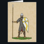 Normanscher Ritterzirk 1066<br><div class="desc">In einer knielangen Hauberk- und Nasenhalm mit einer stählernen Lanze und einem kite-förmigen Schild verkleidet,  scheint ein abgebauter Norman-Ritter von ca. 1066 bereit,  das mittelalterliche England in dieser originalen Illustration von Richard H. Fay zu erobern.</div>