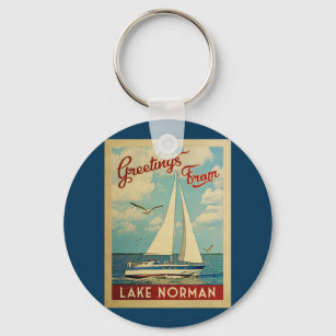 Normansee Sailboat Vintage Travel North Carolina Schlüsselanhänger