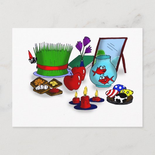 Norooz-Cartoon Postkarte (Vorderseite)