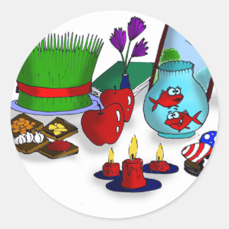 Norooz-Cartoon Runder Aufkleber