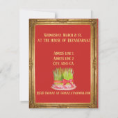 Norooz Party Red Sabzeh Weizengras Einladung (Rückseite)