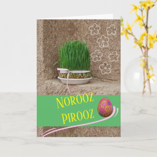 Norooz Pirooz Neujahr Persian Sabzeh Karte (Gelbe Blume)