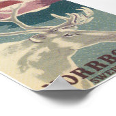 Norrbotten Schweden, Hirsch, Vintage Travel Poster (Ecke)