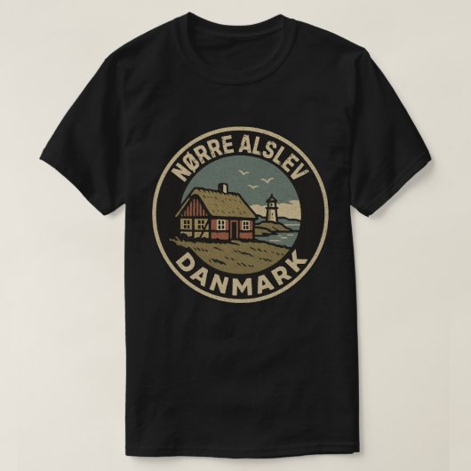 Nørre Alslev, Dänemark Danmark T-Shirt (Design vorne)