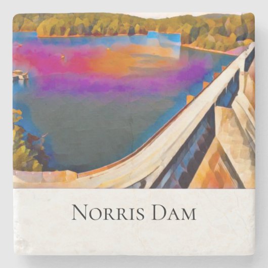 Norris-Damm-Stein-Achterbahn Steinuntersetzer (Vorderseite)