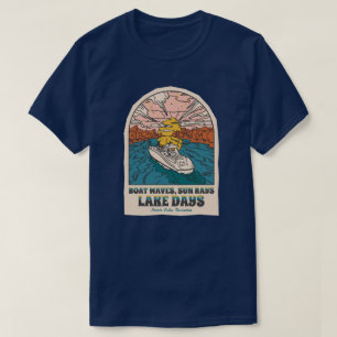 Norris Lake Days Boat Waves Sun Rays individuell a T-Shirt