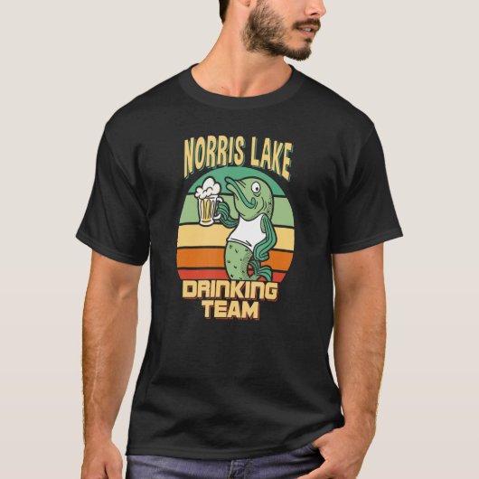 Norris Lake Drink Team Funny Fish Beer Fishing T-Shirt (Vorderseite)
