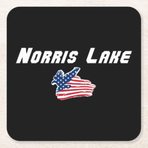 Norris Lake Tennessee American Eagle Flag Kunstwer Rechteckiger Pappuntersetzer