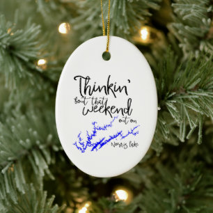 Norris Lake Tennessee Blue Weekend Uferkarte Keramik Ornament