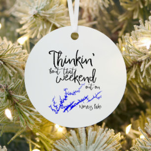 Norris Lake Tennessee Blue Weekend Uferkarte Ornament Aus Metall