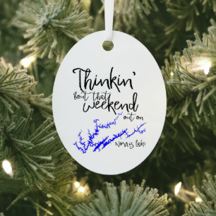 Norris Lake Tennessee Blue Wochenende Uferkarte Ornament Aus Metall